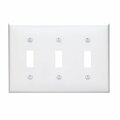 Leviton 3-Gang Thermoplastic Nylon Toggle Switch Wall Plate, White 002-80711-00W